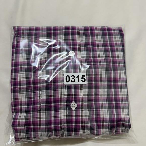Uniqlo Mens Large Purple Plaid Button Down Shirt Cotton NWOT - Picture 14 of 14